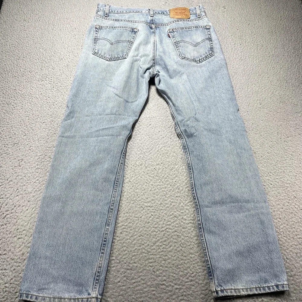 Vintage Levis 505 Jeans Mens 36x30 Blue Light Wash Straight Leg Denim USA